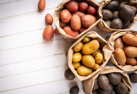 様々な種類のじゃがいもと代替食材