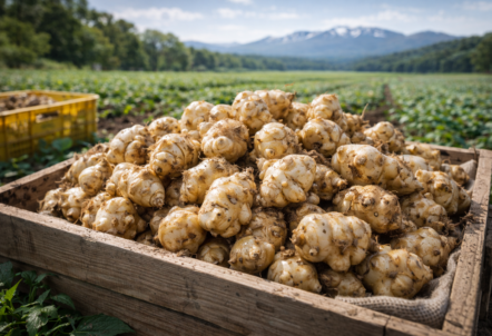 北海道の農地で栽培される菊芋