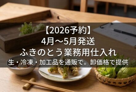 【2026予約】4月〜5月発送｜ふきのとう業務用仕入れ｜生・冷凍・加工品を通販で。卸価格で提供