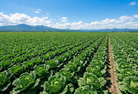 圧倒的な生産規模を誇る、北海道の広大な白菜農場