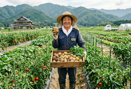 農家ジャガイモ女性