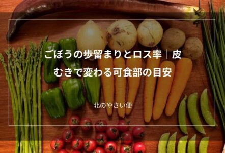 ごぼうの歩留まりとロス率|皮むきで変わる可食部の目安