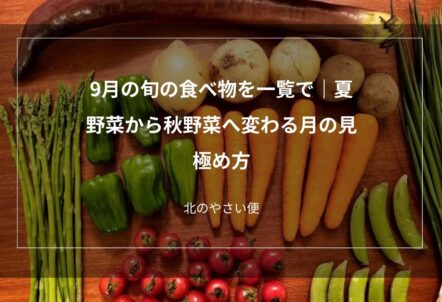 9月の旬の食べ物を一覧で｜夏野菜から秋野菜へ変わる月の見極め方