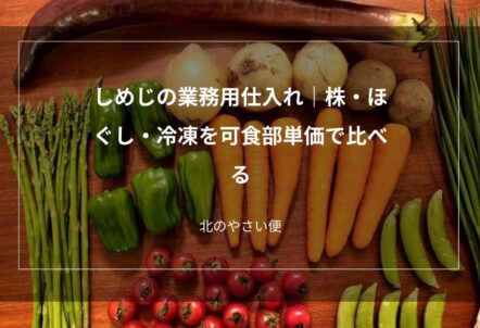 しめじの仕入れ｜株・ほぐし・冷凍を可食部単価で比べる